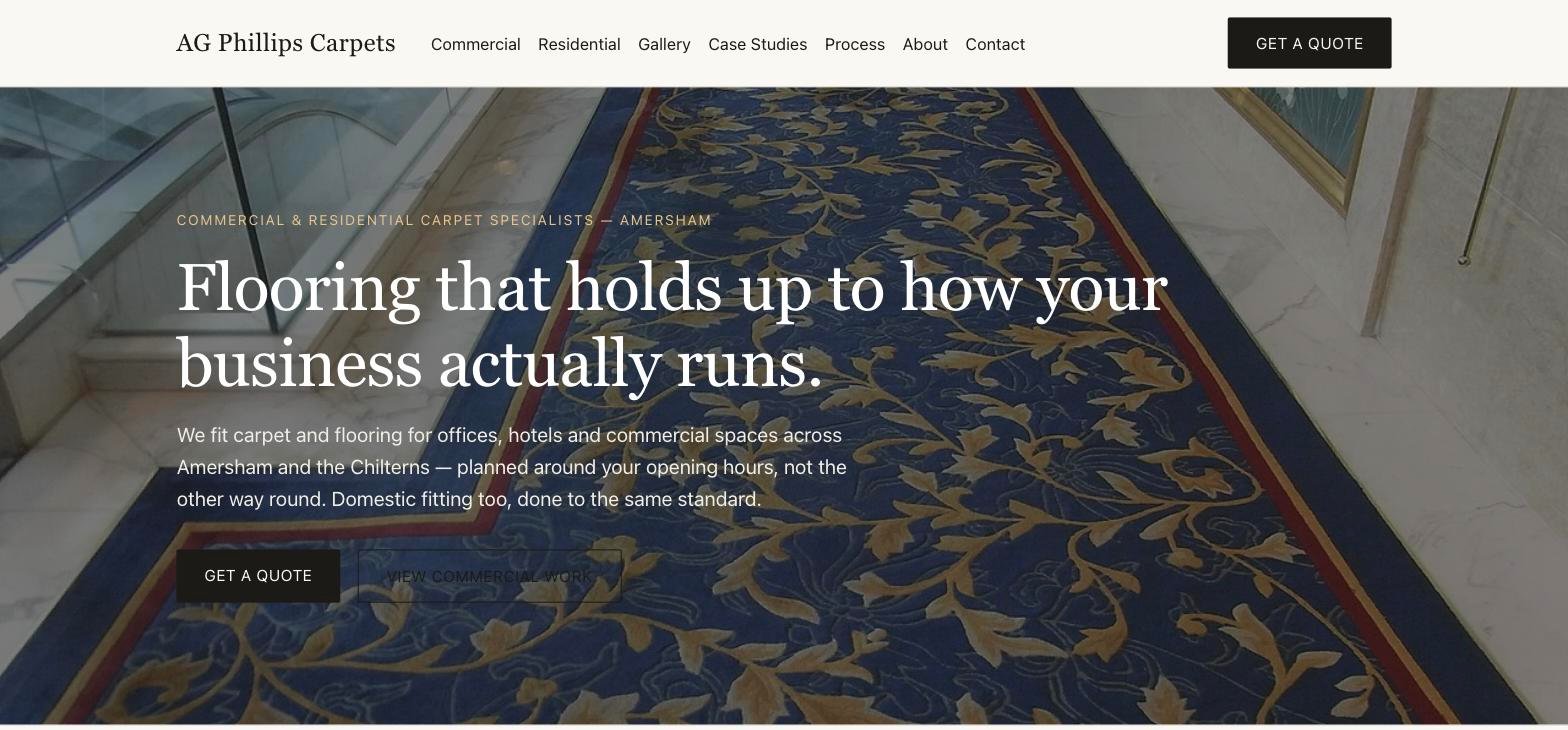 Real website example built and hosted by OptimisedLead